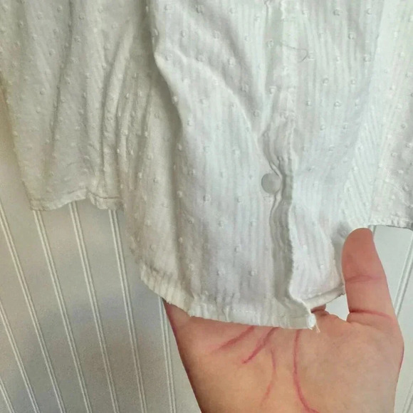 Lauren Conrad White Swiss Dot Puff Sleeve Square Neck Blouse XXL F3 - Picture 4 of 7